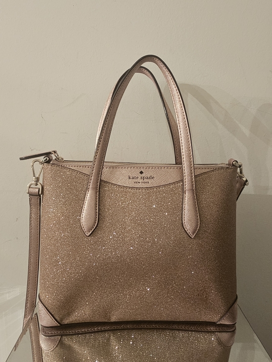 kate spade Handbags - kate spade New York Glitter Tote Bag in Rose Gold